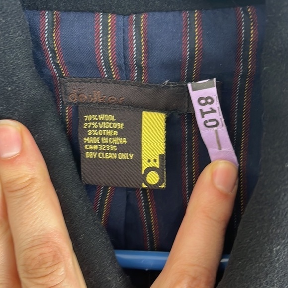 Dekker Wool-Blend Military-Style Black Coat - Picture 4 of 8